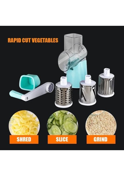 Yeşil Yeni Rulo 3 In 1 Dilimleme Rende Sebze Manuel Patates Havuç Peynir Rende Paslanmaz Çelik Bıçak Ev Mutfak Aracı Hediyeler (Yurt Dışından)
