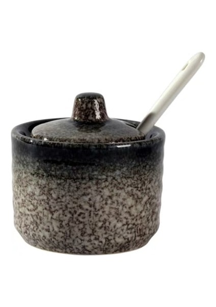 Bir Japon Seramik Baharat Şişesi Baharat Kavanoz Kapaklı Kaşık Çeşni Kabı Yaratıcı Tuz ve Biber Çalkalayıcılar Mutfak Eşyaları (Yurt Dışından)