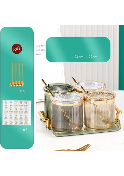 5 Adet Mix Hs Yaratıcı Çizgili Baharat Kavanoz Akrilik Set Tuz Şeker Kavanozu Yaldızlı Mutfak Malzemeleri Soya Sosu Sirke Biber Depolama Şişesi (Yurt Dışından)