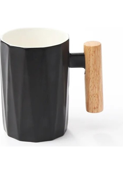 13 301-400 ml Iskandinav Ahşap Saplı Seramik Porselen Kupa Kahve Fincanları Edebi Su Çay Bardağı Süt Kupa Kahve Fincanı Drinkware Coffeeware Teaware (Yurt Dışından)