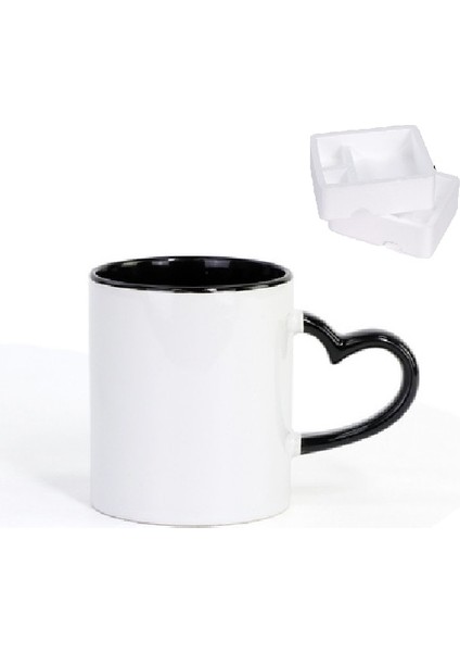 Siyah 350ML 350ML 12OZ Boş Seramik Kupa Kalp Kolu Tipi Süblimasyon Kişiselleştirin Baskı Resim Fotoğraf Logo Metni (Yurt Dışından) indirimleri