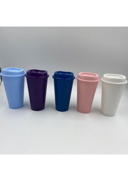 Pembe Bpa Ücretsiz Boş Düz Yeniden Kullanılabilir Plastik Kahve Fincanı Seyahat Kahve Kupa Sıcak Bardak Sıcak Içecek Bardağı To Go (Yurt Dışından)