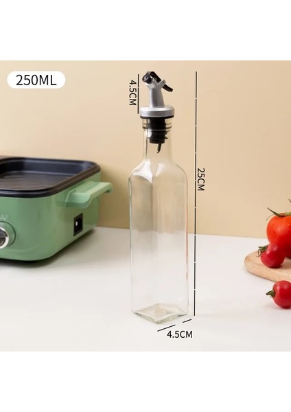 250ML Cam Kare Baharat Şişesi Yağdanlık Sızdırmaz Mutfak Yağı Şişesi Yağ Tenekesi Susam Yağı Soya Sosu Sirke Tenceresi Baharat Şişesi (Yurt Dışından)