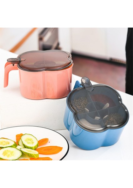 03 1 Pc 4 In 1 Baharat Kutusu Kaşık Baharat Kavanoz Çok Bölmeli Tuz Biber Baharat Kavanozları Çeşni Konteyner Mutfak Aletleri (Yurt Dışından) modelleri