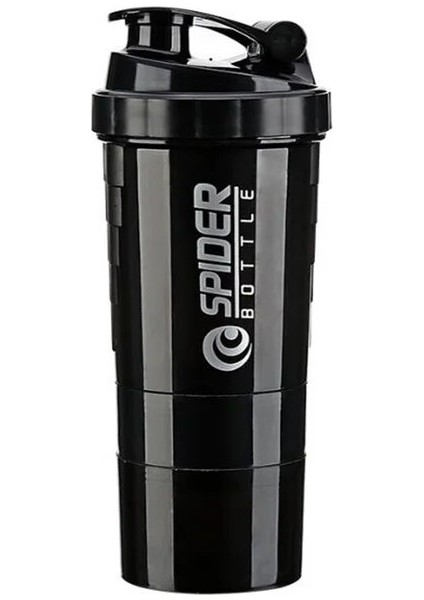 Siyah 501-600ML Protein Shaker Spor Salonu Bölmeli ve Sallama Topu Su Şişesi Mikser Kupası Spor Vücut Geliştirme Beslenme Için Karıştırma Kupa 550ML Yeni (Yurt Dışından)