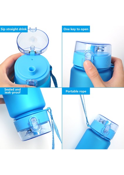 Mat Mavi 400ML 400ML/560ML Su Bardağı Spor Su Şişesi Çift Su Bardağı Plastik Taşınabilir Su Deposu Anti-Damla Açık Halat Su Şişesi (Yurt Dışından) indirimleri