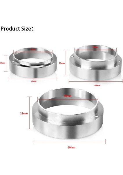 Manyetik Gül Altın 51 mm 3 Adet Delonghi Cafemasy Manyetik Anti-Damla Dozaj Halkası 51 mm 53 mm 58 mm Huni Kahve Makinesi Demleme Kase Kahve Tozu Aracı (Yurt Dışından)