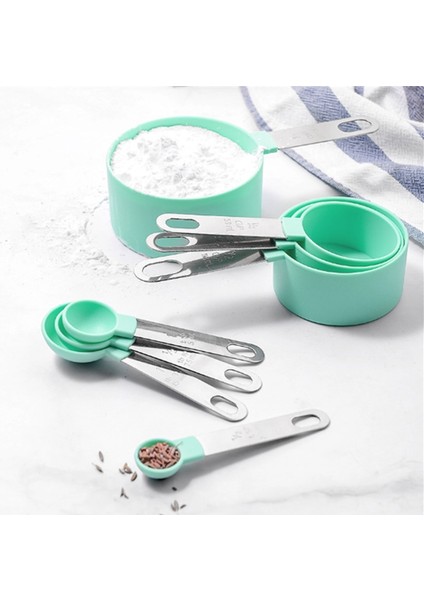 4 Adet Pembe Fincan 4/8 Adet Ölçüm Kaşıkları Çay Kaşığı Şeker Kaşık Kek Pişirme Un Ölçme Bardak Paslanmaz Çelik Saplı Mutfak Ölçme Aletleri (Yurt Dışından) fiyatları