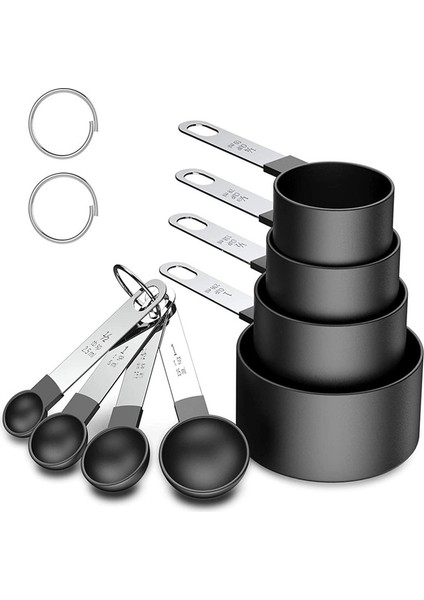 4 Adet Pembe Fincan 4/8 Adet Ölçüm Kaşıkları Çay Kaşığı Şeker Kaşık Kek Pişirme Un Ölçme Bardak Paslanmaz Çelik Saplı Mutfak Ölçme Aletleri (Yurt Dışından) fırsatları