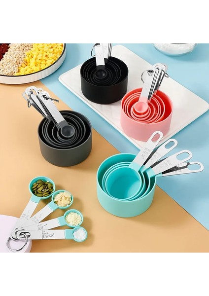 4 Adet Pembe Fincan 4/8 Adet Ölçüm Kaşıkları Çay Kaşığı Şeker Kaşık Kek Pişirme Un Ölçme Bardak Paslanmaz Çelik Saplı Mutfak Ölçme Aletleri (Yurt Dışından) indirimleri