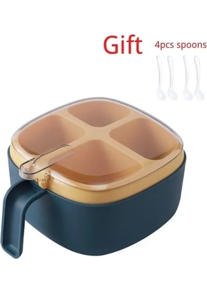 Mavi 4 In 1 Plastik Baharat Kutusu Kaşık Baharat Kavanoz Baharat Kavanozları Çok Bölmeli Bitki Tencere Mutfak Aksesuarları Baharat Kabı (Yurt Dışından) fiyatları