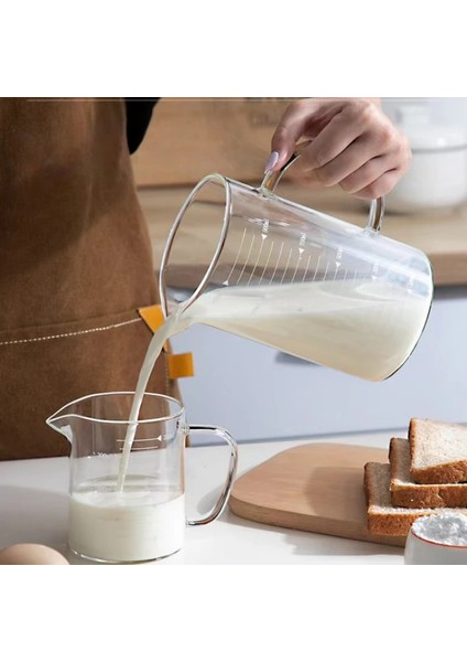 1000 ml Şeffaf Cam Ölçüm Kabı Yüksek Borosilikat Ölçekli Açık Ateş Doğrudan Yanan Cam Yumurta Pişirme Kabı Boyutu Kapasitesi (Yurt Dışından)
