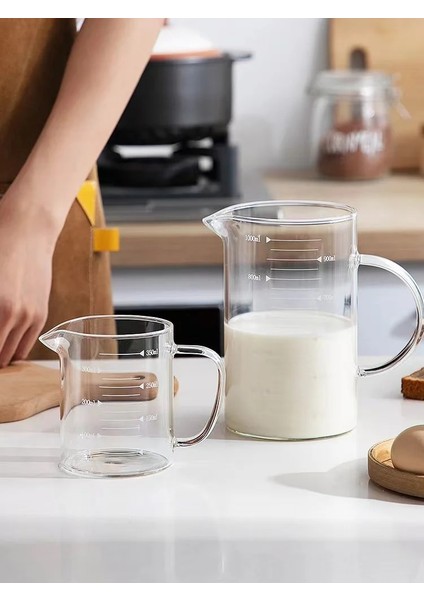 1000 ml Şeffaf Cam Ölçüm Kabı Yüksek Borosilikat Ölçekli Açık Ateş Doğrudan Yanan Cam Yumurta Pişirme Kabı Boyutu Kapasitesi (Yurt Dışından)