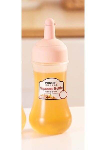 Pembe 350ML Çeşni Şişesi Sıkılabilir Sos Şişesi Mutfak Domates Salatası Sıkılabilir Şişe Salata Şişesi Bal Kavanoz Sos Şişesi (Yurt Dışından)