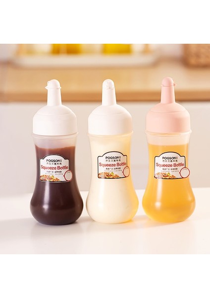 Pembe 350ML Çeşni Şişesi Sıkılabilir Sos Şişesi Mutfak Domates Salatası Sıkılabilir Şişe Salata Şişesi Bal Kavanoz Sos Şişesi (Yurt Dışından)