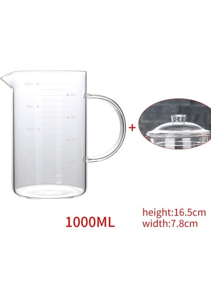 Kapaklı 250/350/500/1000ML Ölçme Bardakları Yaratıcılık Bambu Kapaklı Mezun Kavanoz Su Bardağı Mutfak Ölçme Cam Bardak (Yurt Dışından)