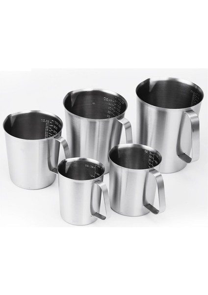 Gümüş 1500ML 1 Adet Ölçüm Kabı 500ML 1000ML 304 Paslanmaz Çelik Kalınlaşmış Ölçüm Kabı 1500ML 2000ML Mutfak Aletleri Kahve/süt Için (Yurt Dışından)