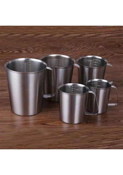 Gümüş 1500ML 1 Adet Ölçüm Kabı 500ML 1000ML 304 Paslanmaz Çelik Kalınlaşmış Ölçüm Kabı 1500ML 2000ML Mutfak Aletleri Kahve/süt Için (Yurt Dışından)