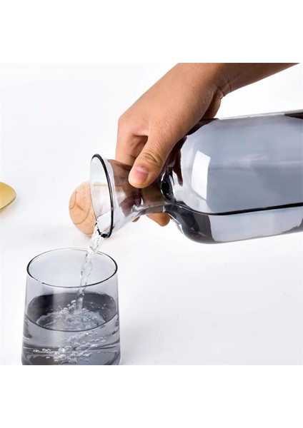 Şeffaf Iskandinav Cam Sürahi Su Sürahi Ahşap Kapaklı Su Isıtıcısı Içme Bardağı Çaydanlık Suyu Sürahisi Ev Drinkware Temiz Su Şişesi (Yurt Dışından) modelleri