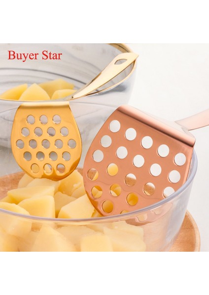 1gold-B 1 Adet Paslanmaz Çelik Çok Fonksiyonlu El Düzenlenen Pürüzsüz Patates Ezici Ricer Meyve Presi Kırıcı Köfte Makinesi Sıkılmış Pişirme Aracı (Yurt Dışından) modelleri