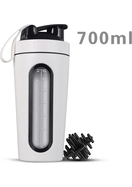 Beyaz Shaker Şişesi 700 M / 28 Oz Paslanmaz Çelik Shaker Şişesi, Çırpma Topu Peynir Altı Suyu Proteini Su Şişesi Sızdırmaz Spor Salonu Mikser Spor Shaker, Win ile (Yurt Dışından) fiyatları