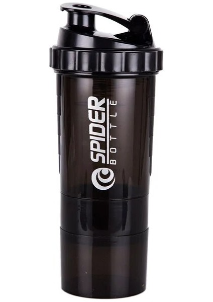 Siyah 2023 Yaratıcı 3 Katmanlı Shaker Şişe Protein Tozu Milkshake Bardak Spor Spor Su Bardağı 550 ml Su Şişeleri Özelleştirilebilir Logo (Yurt Dışından)