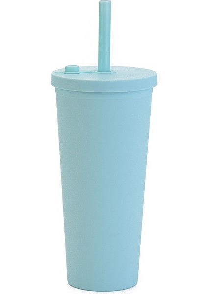 Lacivert 700ML 53RENK Soğuk Su Şişesi 700ML Yaz Caneca Bardak Plastik Kapaklı ve Pipetli Boba Kahve Kupa Su Şişesi Bardak Bubble Tea Makaro (Yurt Dışından) fırsatları