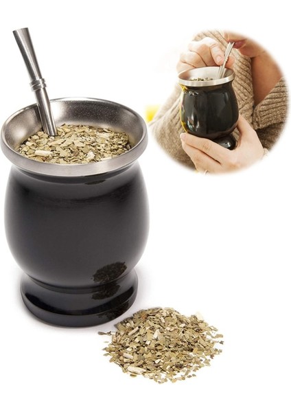 Gri 230 ml Çay Bardağı Arjantin Yalıtımlı Saman Bardak Paslanmaz Çelik Mate Çay Bardağı Temizleme Fırçası ve Saman ile Basit Kabak Fincan 230 ml (Yurt Dışından) fiyatları