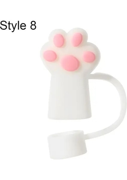 Stil 8 Sıçramaya Dayanıklı Karikatür Payet Fişler Silikon Toz Geçirmez Kapak Pipet Ucu Kapağı Şeftali Çiçek Sızdırmazlık Kapakları Drinkware Aksesuarları (Yurt Dışından)