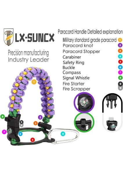 32OZ-40OZ Sarı Hkna Paracord Saplı ve Silikon Bootie Uyumlu Hydro Flask Geniş Ağızlı Su Şişesi, Pusula+Düdük+, 32OZ-40OZ) (Yurt Dışından) fırsatları