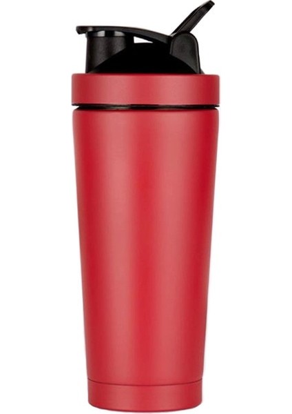 Kırmızı 750 ml Paslanmaz Çelik Shaker Şişe Bpa Ücretsiz Çift Duvar Vakum Yalıtımlı Spor Shaker Şişe Protein Shaker Sızdırmaz Tumbler (Yurt Dışından)