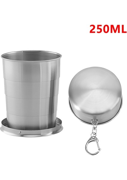 250ML 75/150/250ML Paslanmaz Çelik Katlanır Bardak Taşınabilir Teleskopik Bardak Açık Kamp Tencere Katlanabilir Drinkware Sıkıştırma Fincan (Yurt Dışından)