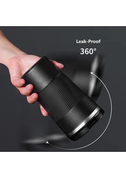 Siyah 301-400 ml Paslanmaz Çelik Kahve Fincanı Çift Katmanlı Vakum Yalıtım Fincan Ofis Kupa Açık Taşınabilir Araba Su Bardakları Moda Kupa (Yurt Dışından)