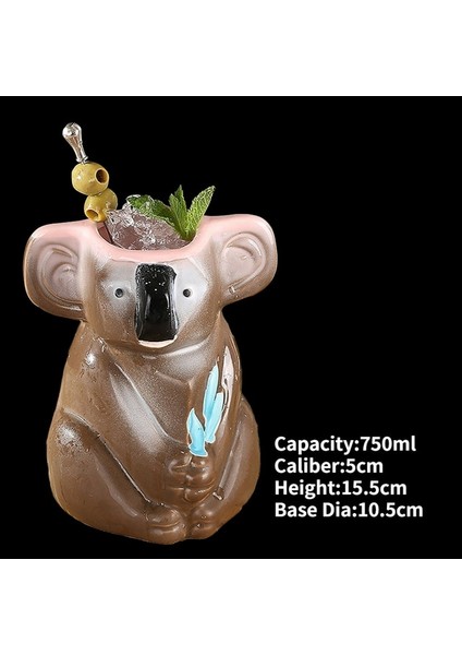 M1 750ML 175-750ML Hawaii Seramik Tiki Kupa Yaratıcı Porselen Bira Şarap Sürahisi Parti Kokteyl Cam Bardak Bar Aracı (Yurt Dışından)