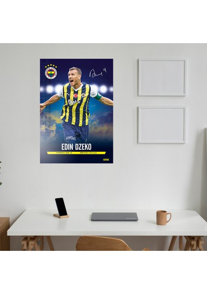 Odyak Statıkıum 2023-2024 Edın Dzeko Poster 56X80 cm Statik Kağıt Yapışkansız Lisanslı Orjinal