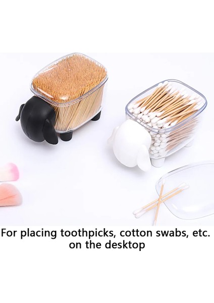 Beyaz Kürdan Tutucu Konteyner Taşınabilir Yaratıcı Toz Geçirmez Pamuklu Çubuk Tomurcuk Tutucu Organizatör Saklama Kutusu Masa Kürdan Dağıtıcı (Yurt Dışından)