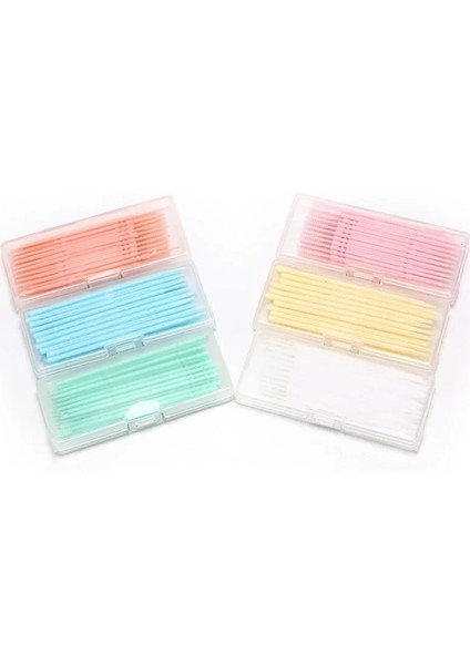 Mavi 40 Adet/kutu Renkli Taşınabilir Çift Başlı Plastik Kürdan Ağız Diş Seçtikleri Çevre Dostu Kürdan 6 Renk (Yurt Dışından)