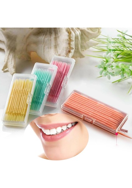 Mavi 40 Adet/kutu Renkli Taşınabilir Çift Başlı Plastik Kürdan Ağız Diş Seçtikleri Çevre Dostu Kürdan 6 Renk (Yurt Dışından) modelleri