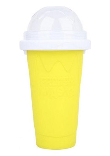 Sarı 350 ml Smoothie Kupası Soğutma Silikon Hızlı Soğutma Sihirli Sıkılabilir Bardak Çift Katmanlı Rüşvet Bardak Sıkılabilir Içme Bardağı (Yurt Dışından)