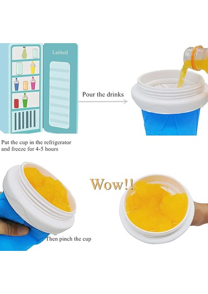 Sarı 350 ml Smoothie Kupası Soğutma Silikon Hızlı Soğutma Sihirli Sıkılabilir Bardak Çift Katmanlı Rüşvet Bardak Sıkılabilir Içme Bardağı (Yurt Dışından)