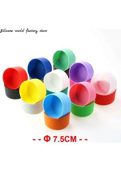 Siyah 12OZ-24OZ 7.5cm Silikon Kap Alt Kapak 75MM Kaymaz Alt Halka Coaster Kol Kılıf Aşınmaya Dayanıklı Isı Yalıtımı (Yurt Dışından)