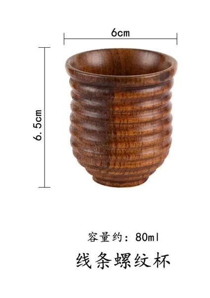 Çizgi Iplik Fincan 50-200 ml Ahşap Büyük Göbek Bardak Japonya Tarzı Süt Su Kulplu Bardak Kahve Bira Çay Kupa El Yapımı Doğal Mutfak Bar Drinkware Bardaklar (Yurt Dışından)