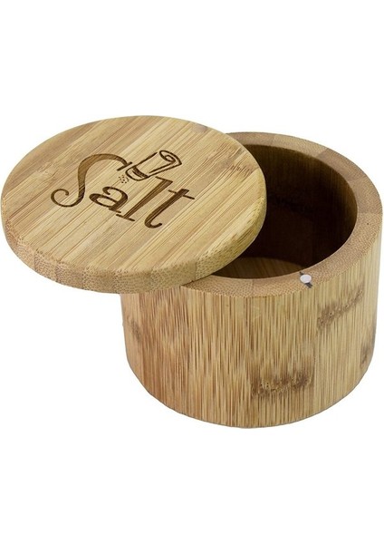 B Yeni Mutfak Malzemeleri Baharat Kutusu Çevre Dostu Toksik Olmayan Yuvarlak Bambu Baharat Kutusu Döner Kapaklı Tuzluk (Yurt Dışından)