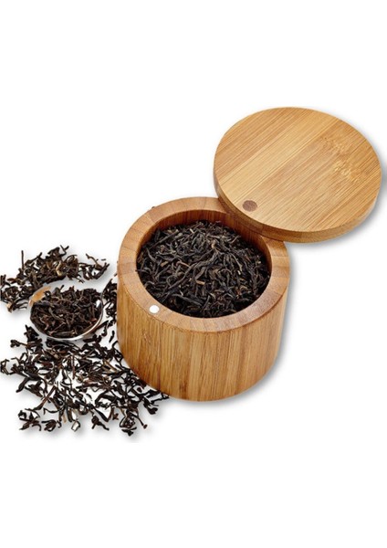 B Yeni Mutfak Malzemeleri Baharat Kutusu Çevre Dostu Toksik Olmayan Yuvarlak Bambu Baharat Kutusu Döner Kapaklı Tuzluk (Yurt Dışından) fiyatları