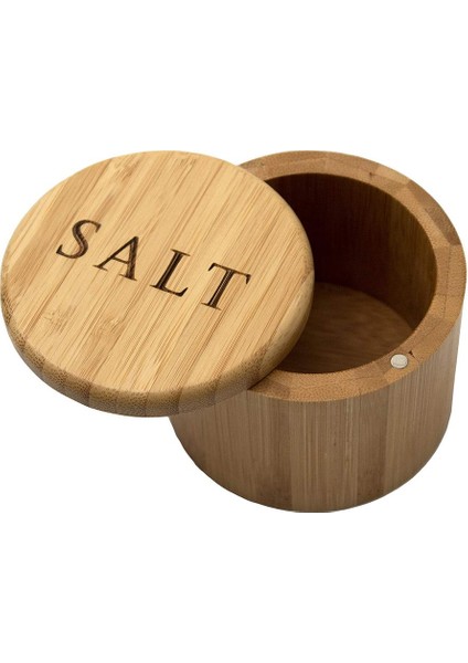 B Yeni Mutfak Malzemeleri Baharat Kutusu Çevre Dostu Toksik Olmayan Yuvarlak Bambu Baharat Kutusu Döner Kapaklı Tuzluk (Yurt Dışından) modelleri