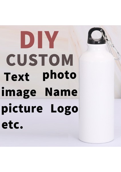 Beyaz (500ML) Özel Diy Metal Alüminyum Şişe Spor Su Şişeleri Baskı Logo Adı Görüntü 500ML 600ML Yürüyüş Turu Tırmanma Hediye Tumbler (Yurt Dışından) fiyatları
