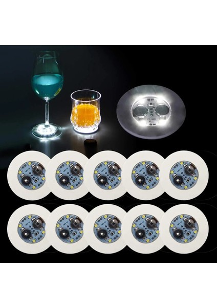 Renkli 5 Adet 6 cm Renkli Yanıp Sönen Sofra Mat Bardak LED Işıklı Etiket Renkli Yanıp Sönen Şişe Etiket Işık Yayan Coaster Durak Bar Işığı (Yurt Dışından)
