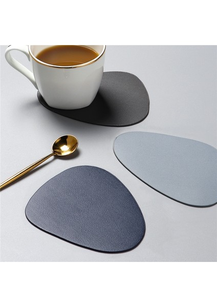Yeşil Oval Pu Deri Bardak Altlığı Mat Su Geçirmez Isı Yalıtımlı Ped Sıcak Içecek Tutucu Masaüstü Dekorasyon Şık Placemat (Yurt Dışından) fırsatları