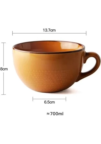 05 601-700ML Ev 700ML Büyük Kapasiteli Kahvaltı Süt Yulaf Ezmesi Kupa Kahve Seramik Bardak Ofis Mutfak Drinkware Anında Erişte Salata Kasesi (Yurt Dışından)