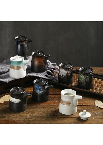 B Japon Seramik Yağdanlık Soya Sosu Sirke Şişesi Yaratıcı Vintage Baharat Kutusu Tuz Şeker Biber Kavanoz Mutfak Baharat Şişesi (Yurt Dışından) modelleri